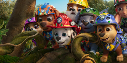 Paw Patrol: The Dino Movie Mckenna Grace as “Skye”, Nylan Parthipan as “Zuma", Carter Young as “Marshall”, Lucien Duncan-Reid as “Rubble”, William Desrosiers as “Rocky”, Rain Janjua as “Chase”, and Henry Bolan as “Ryder” in Paw Patrol: The Dino Movie from Paramount PIctures and Spinmaster.